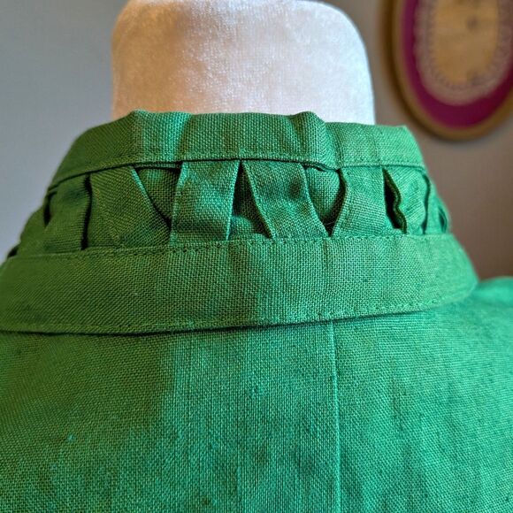 Vintage 90s Louise Paris Green Blazer Cut Out Jacket Shoulder Pads Size 9/10 - Picture 9 of 12